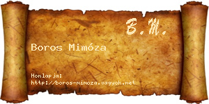 Boros Mimóza névjegykártya