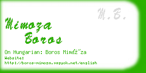 mimoza boros business card